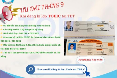 KHAI GIẢNG LỚP TOEIC THÁNG 9